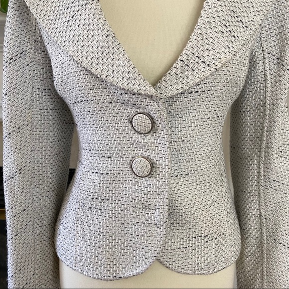 WHBM Tweed Blazer Size 6 Cropped Career Jacket - Picture 3 of 9